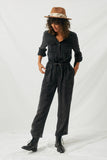 HY1163 Charcoal Womens Mineral Washed Jumper Full Body