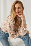 Floral High Smock Neck Blouse