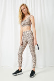 HY2361 Taupe Womens Abstract Dotted Active Sports Bra Full Body