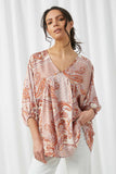 Paisley Print Dolman Top