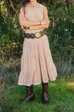 Button Detailed Tiered Lace Skirt