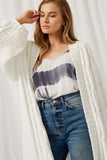 H6132 Cream Oversized Sweater Knit Cardigan Detail