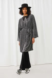 H11011 BLACK Womens Sparking Wrap Kimono Front 2