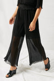 H11056 Black Pleated Palazzo Jumper Side