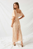 H11091 Apricot Floral Palazzo Jumper Back