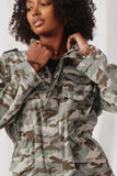 Drawstring Camo Cargo Jacket