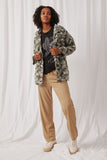 H3621 Camo Womens Drawstring Camo Cargo Jacket Full Body