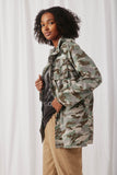 H3621 Camo Womens Drawstring Camo Cargo Jacket Side