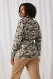 H3621 Camo Womens Drawstring Camo Cargo Jacket Back