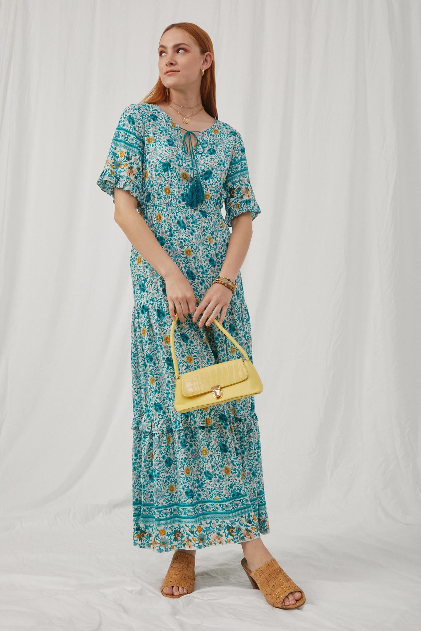 Womens Floral Maxi Dress | Boho Clothing Jade Mix / S Jade Mix *Women's Dresses Casual Dresses Sophie & Hailee Womens Floral Maxi Dress | Boho Clothing Jade Mix / S Jade Mix *Women's Dresses Casual Dresses Sophie & Hailee