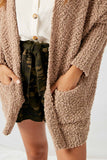 H5692 Mocha Textured Dolman Sleeve Sweater Cardigan Detail