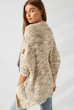 H6278 Cappucino Textured Dolman Sleeve Cardigan Sweater Detail