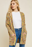 H6278 Sorbet Womens Textured Dolman Sleeve Cardigan Sweater Pose