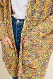 H6278 Sorbet Womens Textured Dolman Sleeve Cardigan Sweater Detail