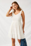 Eyelet Ruffle Sleeve Dress