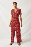 Button-Down Polka-Dot Jumpsuit