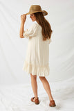 H7684 Vanilla Ruffle Swing Dress Back