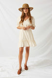 H7684 Vanilla Ruffle Swing Dress Side