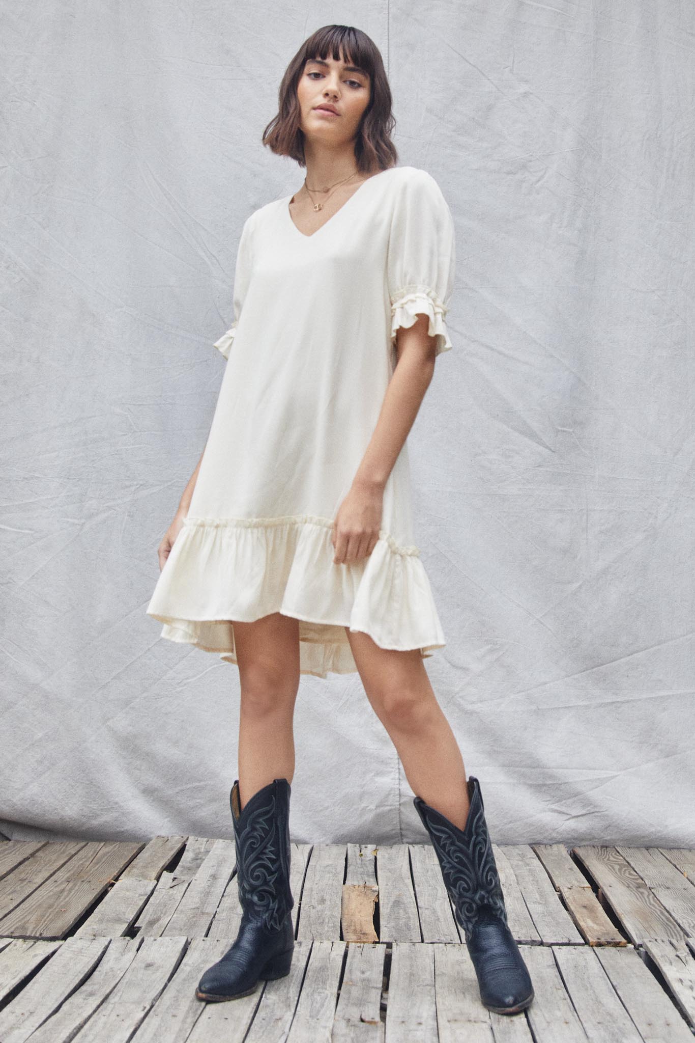 Women's Ruffle Swing Tunic Dress Women's Ruffle Swing Tunic Dress