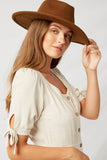 H7750 Oatmeal Linen Button-Down Midi Dress Detail