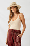 H7780 Ivory Button-Down Knit Tank Front