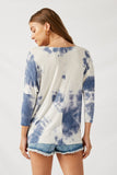 H8016 Navy Tie Dye Dolman Sleeve Top Back