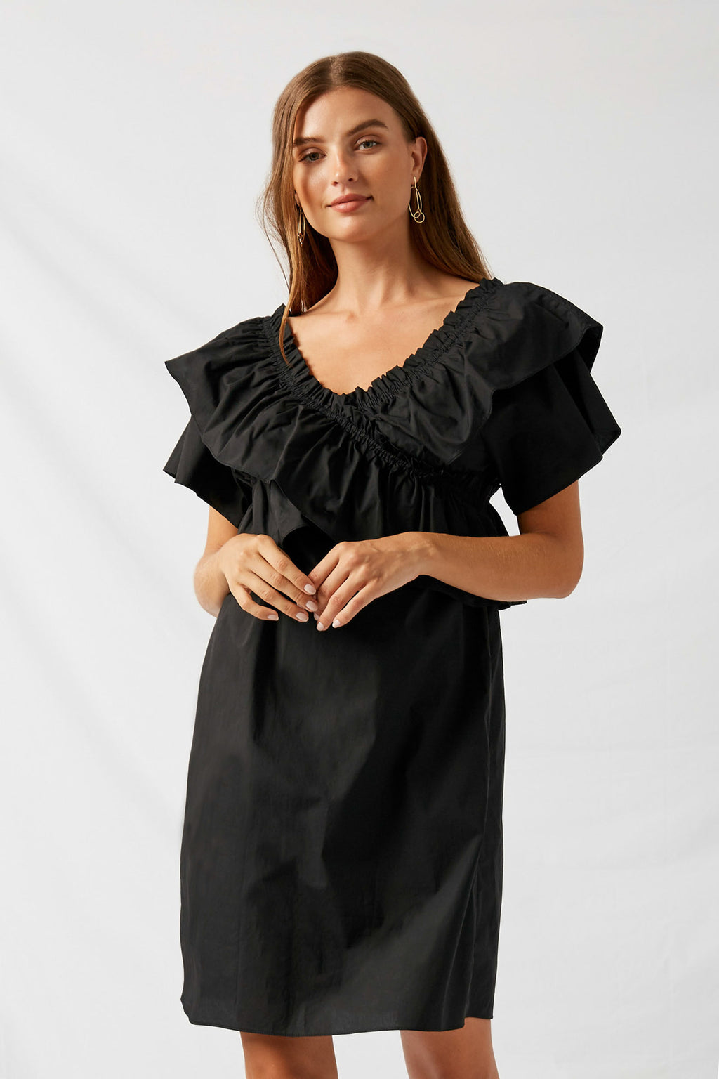 ruffle off shoulder mini dress Women's Ruffle Off Shoulder Mini Dress