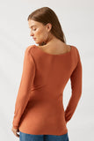 H8207 Chai Knit Cowl Neck Top Back