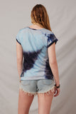 H8266 Navy Womens Short Sleeve Tie Dye Tee Back