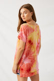 H8266 Pink Tie Dye Tee Back