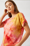 H8266 Pink Tie Dye Tee Detail