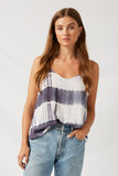 H8271 Charcoal Tie Dye V-Neck Tank Front