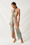 Wide Leg Tie Dye Knit Jumpsuit