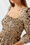 H9043 Leopard Mix Leopard Cropped Smock Top Detail