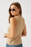 H9073 Tan Sweater Tank Top Back