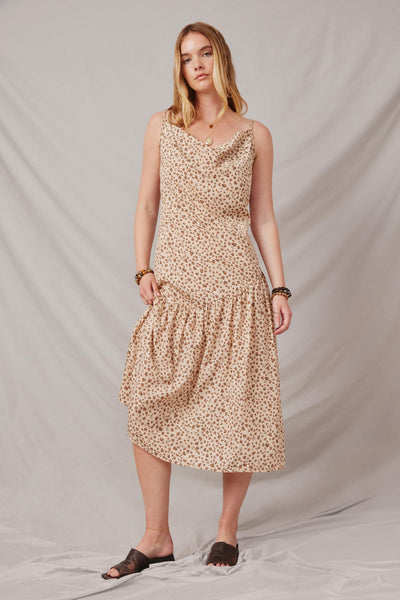 leopard print cowl neck maxi dress Women's Leopard Print Cowl Neck Maxi Dress