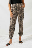 H9305 Grey Snake Skin Jogger Pants Front