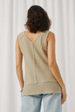 H9314 Taupe Womens Knit V-Neck Tank Back