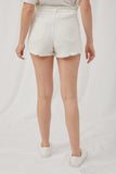 HC1001 White Denim Womens Distressed Acid Wash Denim Shorts Back