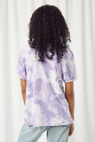 HDJ3403 LAVENDER Womens Tie Dye Raglan Shoulder Detail Knit Top Back