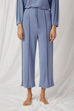 HDN4134 Denim Womens Seam Detail Brushed Terry Wide Leg Pants Front