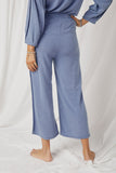 HDN4134 Denim Womens Seam Detail Brushed Terry Wide Leg Pants Back