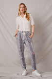 HJ1064 Snake Womens Distressed Snakeskin Joggers Full Body