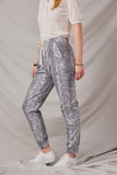 HJ1064 Snake Womens Distressed Snakeskin Joggers Side