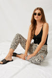 HJ1065 Leopard Distressed Leopard Jogger Pose