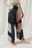 HJ1191 Charcoal Womens Tie Die Wide Leg Knit Pants Side