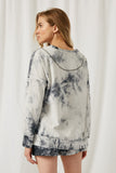 HJ1200 Black Womens Tie Dye French Terry Knit Sweatshirt Back