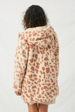 HJ1224 Ivory Mix Womens Leopard Sherpa Jacket Back