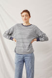Striped Contrast Banded Raglan Knit Top