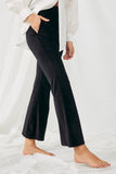 HN4221 BLACK Womens Wide Leg Velvet Corduroy Pants Side